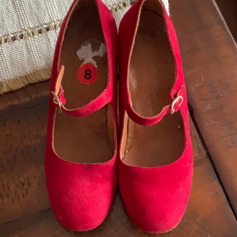 Chie Mihara Red Heels with Checkered Heel